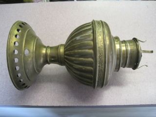 Vintage Antique Unmarked Brass Oil Kerosene Lamp Look Miller Rayo ?