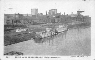 Q23 - 1310,  Scene On Monongahela River,  Pittsburgh,  Pa. ,  1909 Mailed Postcard.