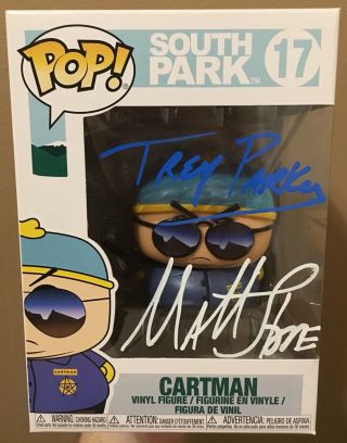 Funko Pop South Park Cartman Signed/autographed Trey Parker & Matt Stone