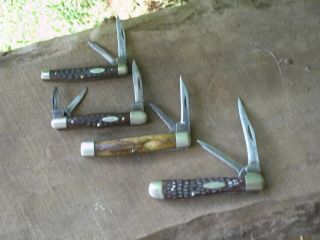 Four Old Vintage Case Xx Parts Or Just Carrying Knives Copperhead/ Whittler/jack