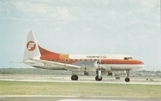 Frontier Airlines Convair 580 N 72136 Aviation World Postcard