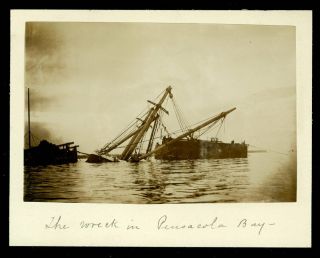 Vintage Shipwreck Cabinet Photo 1890s Pensacola Florida