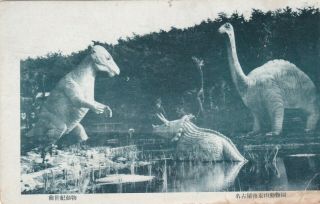 Prehistoric Animals Dinosaur Dongshan Taiwan Paleontology Old Chinese Postcard