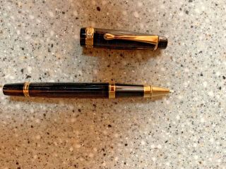 Versace BLACK AND GOLD Ballpoint Pen Pre - Owned FRESH INK REFILL INSTALLED 2