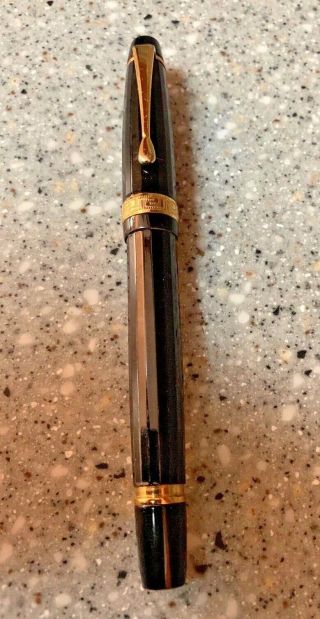 Versace BLACK AND GOLD Ballpoint Pen Pre - Owned FRESH INK REFILL INSTALLED 3