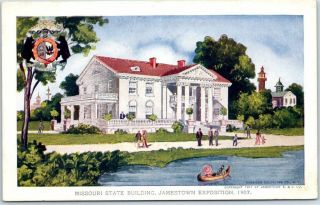 1907 Jamestown Exposition Norfolk Postcard " 130.  Missouri State Building "