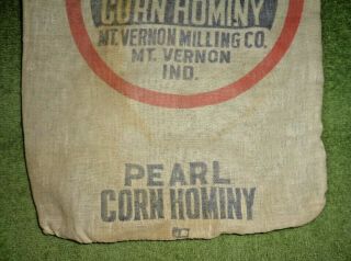 Vintage Posey County Pearl Corn Hominy Material Feed Sack - Mt Vernon Milling 4