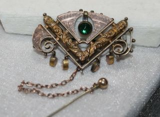 Rare Arts & Crafts Antique Rolled Gold Mason Masonic Pin Brooch Jewelry