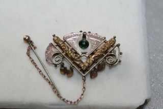 RARE Arts & Crafts Antique Rolled Gold Mason Masonic Pin Brooch Jewelry 3