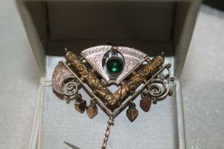 RARE Arts & Crafts Antique Rolled Gold Mason Masonic Pin Brooch Jewelry 6
