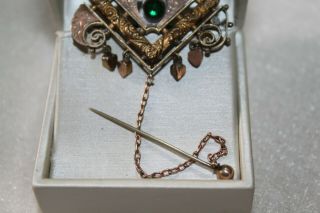 RARE Arts & Crafts Antique Rolled Gold Mason Masonic Pin Brooch Jewelry 7