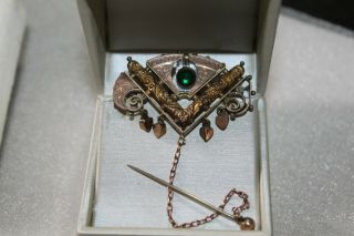 RARE Arts & Crafts Antique Rolled Gold Mason Masonic Pin Brooch Jewelry 8