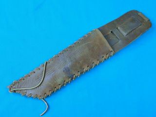 Vintage Custom Handmade Brown Leather Sheath Scabbard For Large Fighting Knife