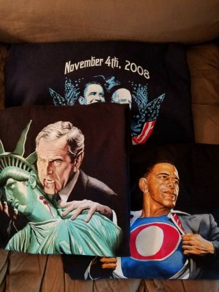 Alex Ross George W.  Bush (rare),  Barack Obama Shirts Xxl (pre - Owned)
