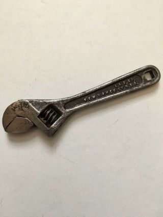 Rare Vintage K&b Co 4 " Adjustable Wrench Kilborn & Bishop Usa Tool Square Hole