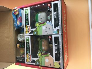 Blips And Chitz Box Gamestop Exclusive Rick And Morty Pops,  Keychain And More