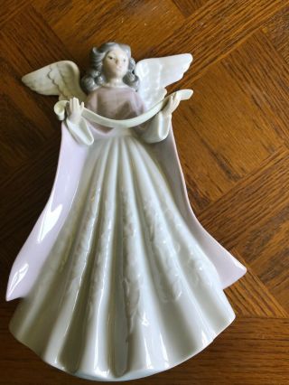 Lladro " Christmas Angel Tree Topper " Pink 5831 Figurine