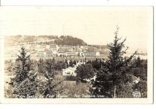1943 Wwii Main Barracks Fort Worden Port Townsend Washington Real Photo Postcard