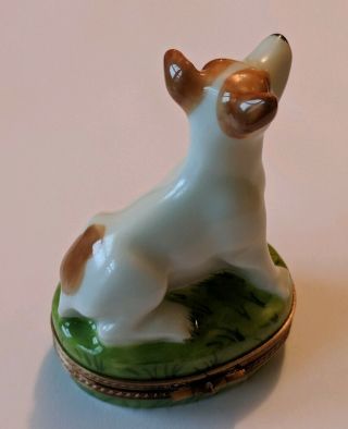 Limoges France Peint Main Dog Trinket Box 2