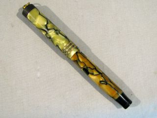 Vintage Parker Duofold Lucky Curve Fountain Pen - For Restore - Marbelized Pearl