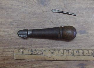 Old Tools,  Antique Unsigned Wooden 5 - 3/4 " Screw Cap Multi - Tool,  With 1 Tool