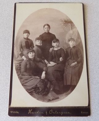 Wichita Kansas Cabinet Card Photo Group Of Six Sisters