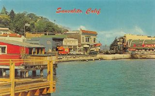 Sausalito,  Marin County,  California San Francisco Bay Ca 1960s Vintage Postcard