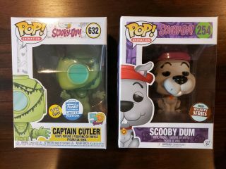 Funko Pop Scooby Doo Gitd Captain Cutler Funko Shop Exclusive And Scooby Dum