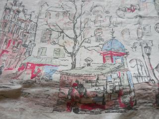 Vintage Tablecloth Called Paris By Leacock