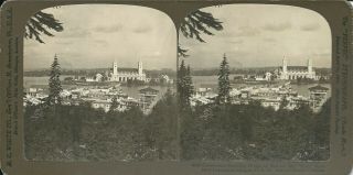 Rare 1905 Portland Lewis & Clark Exposition Stereoview - The Trail & Guilds Lake
