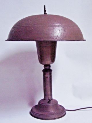 Vintage Art Deco Machine Age Industrial Table Desk Lamp Ufo Saucer Shade