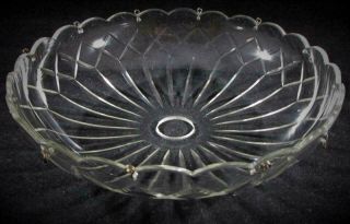 Vintage Crystal Chandelier Body Dish Bowl 7 7/8 " Diam 1 " Center,  12 Pin Holes