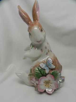 Fitz And Floyd Garden Rhapsody Rabbit Bunny Ceramic Easter