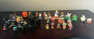 38 Halloween Merry Miniatures,  22 Lapel Pins & Buttons,  Button Covers,  & 2 Tins