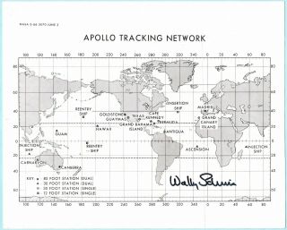 Apollo 7 Tracking Network Signed By Wally Schirra,  Nercury,  Gemini,  Apollo