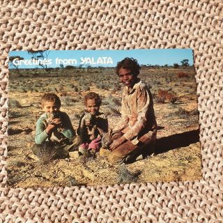 Indigenous Children With Wombats,  Yalata,  South Australia - Vintage Postcard