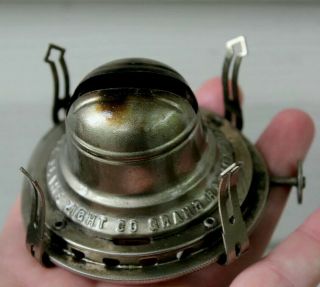 No.  2 Size Antique Nickel White Flame Light Co.  Kerosene Oil Lamp Burner