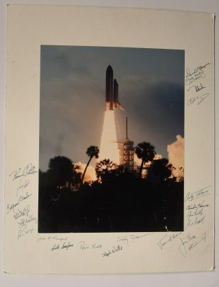 Signed Nasa Space Shuttle Lift - Off Actual Vintage Photograph