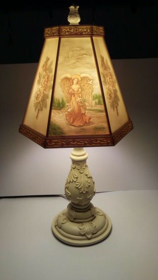 Angel Shade Reverse Painted Table Lamp