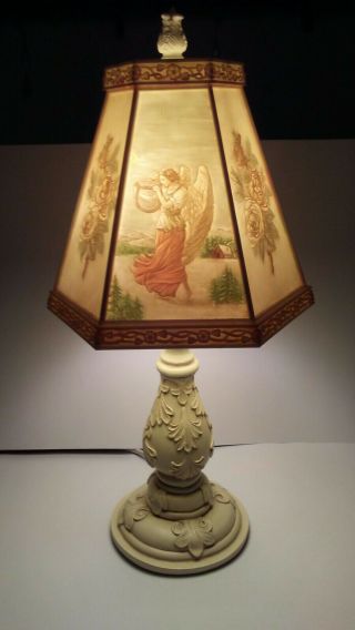 Angel Shade Reverse Painted Table Lamp 2