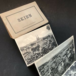 Vintage Postcard Booklet Skien Norway 10 Black And White Postcards