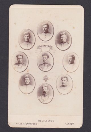 Cdv Photo Of Multiple Portraits Of The Harrow Eight 1880 