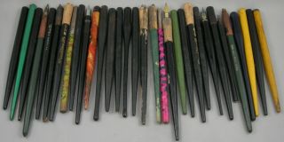 32 Vintage Dip Pen/ Nib Holders - Hardtmuth,  Koh - I - Noor,  Wasp,  Faber,  Eagle,  More