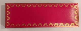 Authentic Vintage Empty Les Must De Cartier Red And Gold Ballpoint Pen Box