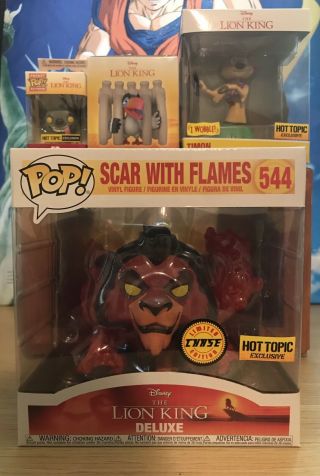 Funko Pop Lion King Scar With Flames Chase.  Comes With The Box And Other Items.