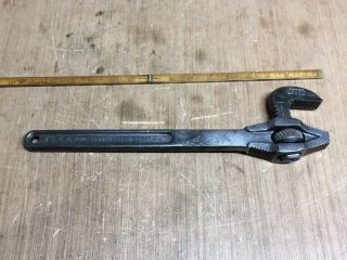 Vintage Greenfield Tap And Die Little Giant 14” Pipe Wrench Pat.  Feb 4,  1913