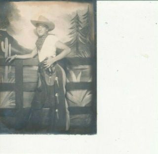 1940s Photo Booth / Arcade Photo No 20 Serviceman Dressed As Cowboy