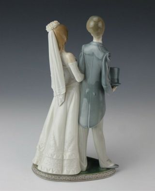 Retired Lladro Spain Matrimony 1404 Wedding Couple Signed Porcelain Figurine 3
