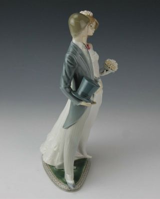 Retired Lladro Spain Matrimony 1404 Wedding Couple Signed Porcelain Figurine 4