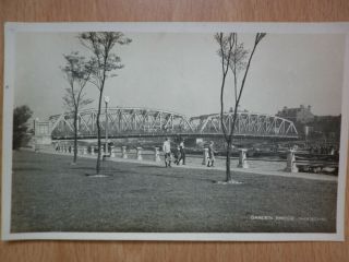 Garden Bridge Shanghai China Vintage Postcard C.  1920 